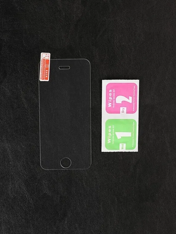 Защитное стекло 2.5D LuazON для iPhone 5/5S, полный клей, 0.26 мм, 9Н