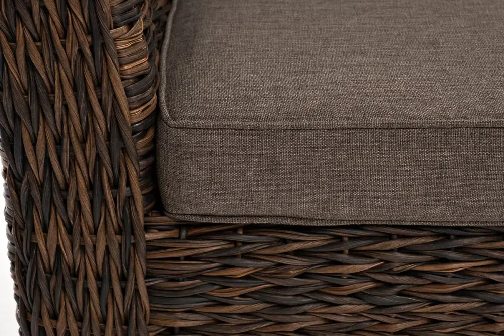 "Капучино" диван из искусственного ротанга (гиацинт) трехместный, цвет коричневый