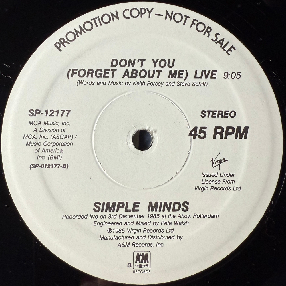 Simple Minds ‎– All The Things She Said / Don't You (США 1986г.) 12", 45 RPM