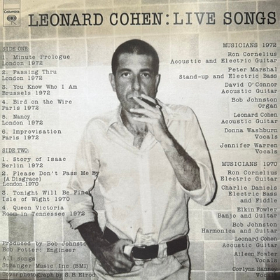 Leonard Cohen - Live Songs (Европа 2011г.)