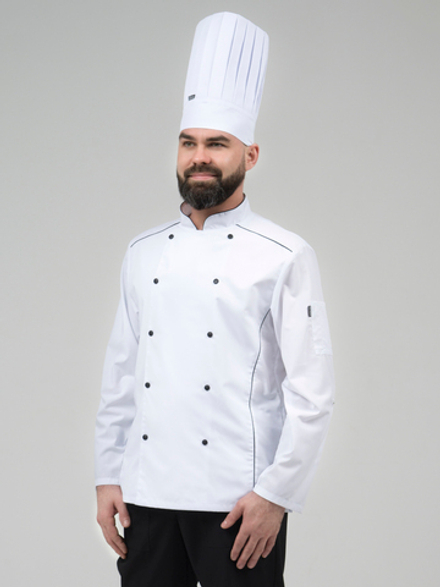 Мужской белый китель "Дрим" для повара и кондитера NVDesign