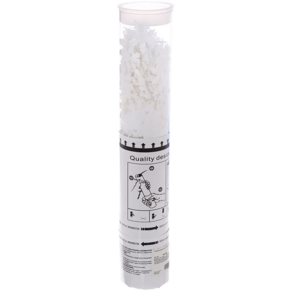 Пневмохлопушка 30 см «Снежинки» конфетти (белый)