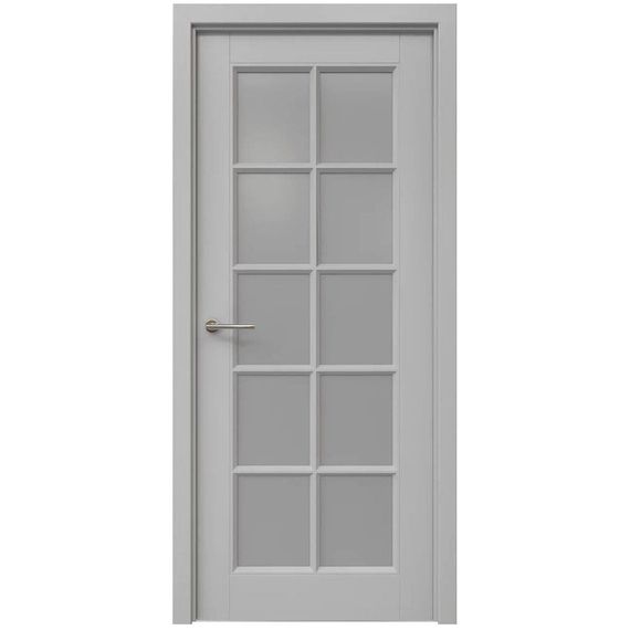 Фото межкомнатная дверь эмаль Albero Классика 5 серая остеклённая
