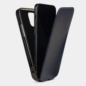 Чехол для iPhone 12/12Pro из кожи теленка синего цвета