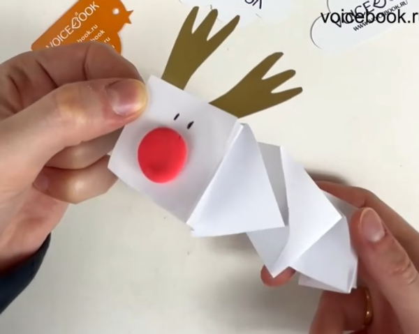 Делаем Оленя-гармошку из бумаги