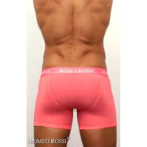 Мужские трусы боксеры удлиненные c резинкой Romeo Rossi коралловые RR7001-12
