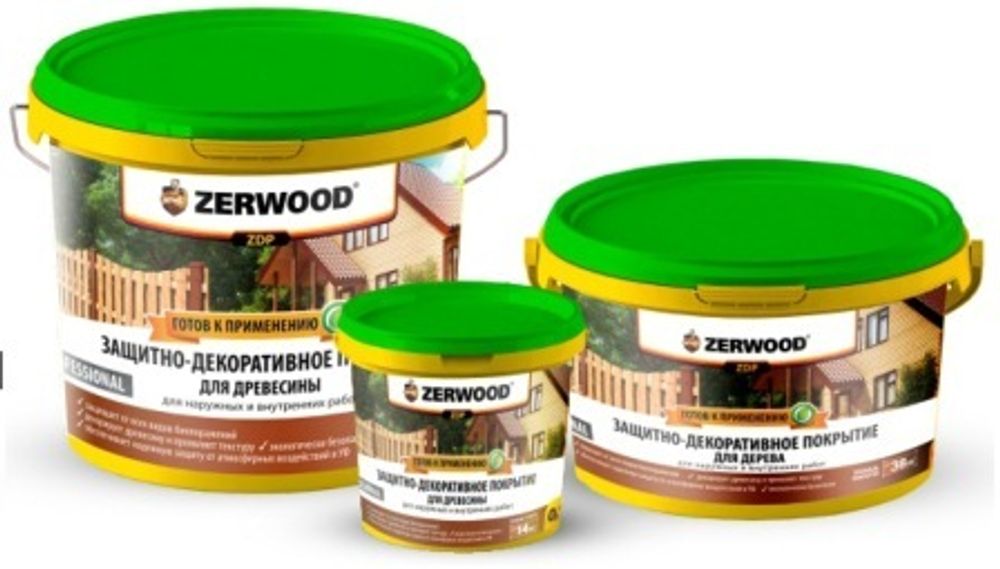 Пропитка по дереву  ZERWOOD ZDP аквалазурь орех  0,9кг (И)