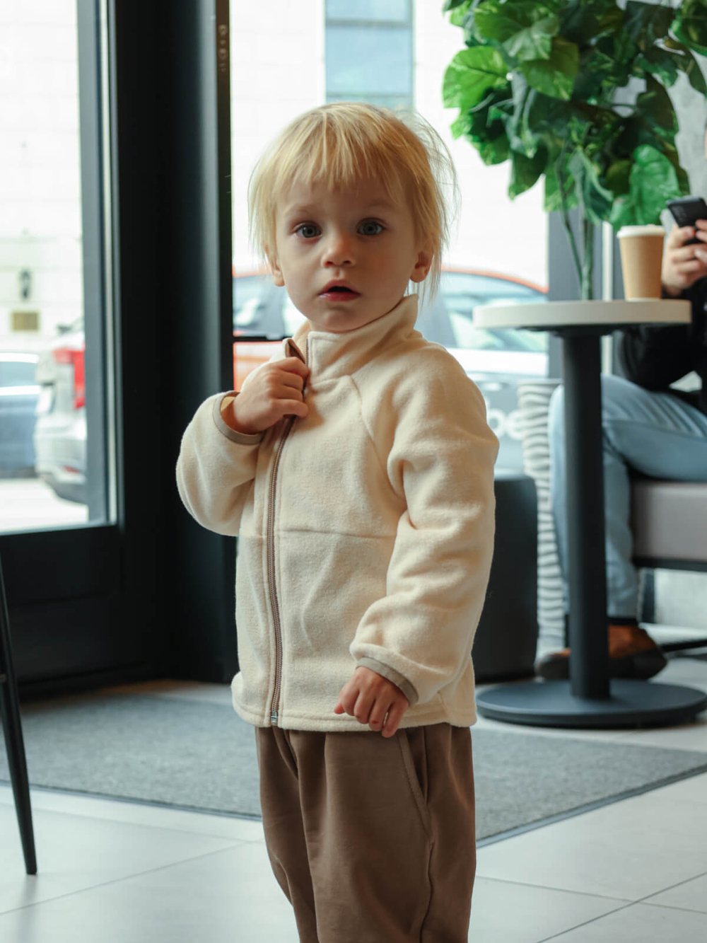 Флисовая куртка на молнии Mjölk Ivory