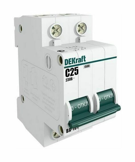 Автомат DEKraft ВА-101  2П 25А-С 4,5кА 02941