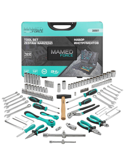 Набор инструментов 122 пр. 1/4'',1/2''(6гр.)(4-32мм) MAMEDFORCE MF-38901
