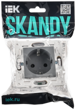 SKANDY Розетка с заземлением с защитными шторками 16А SK-R04Gr серый IEK