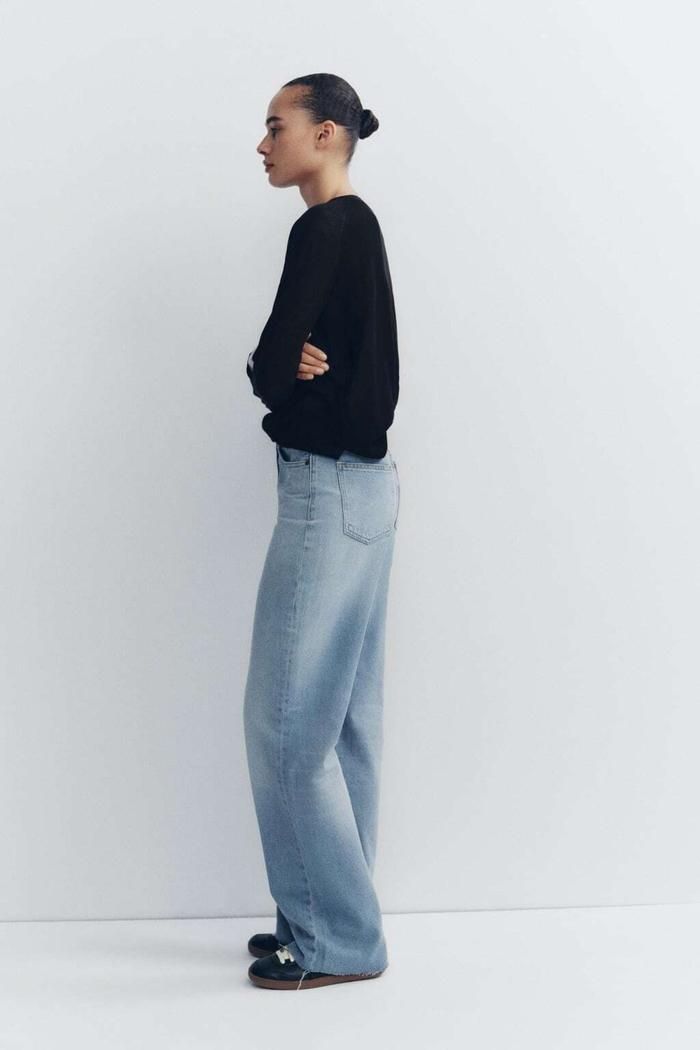 Джинсы с высокой посадкой trf wide leg