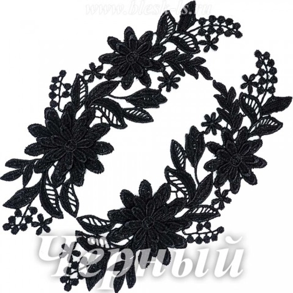 Лейсы кружевные, Черный (модель F536)