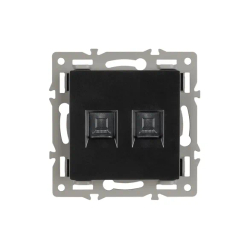 Механизм компьютерной розетки двойной SCT-MPC2-PL-BK (RJ-45, CAT6) (Arlight, -) 045337