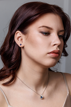 Серьги из серебра со вставками из розовых фианитов