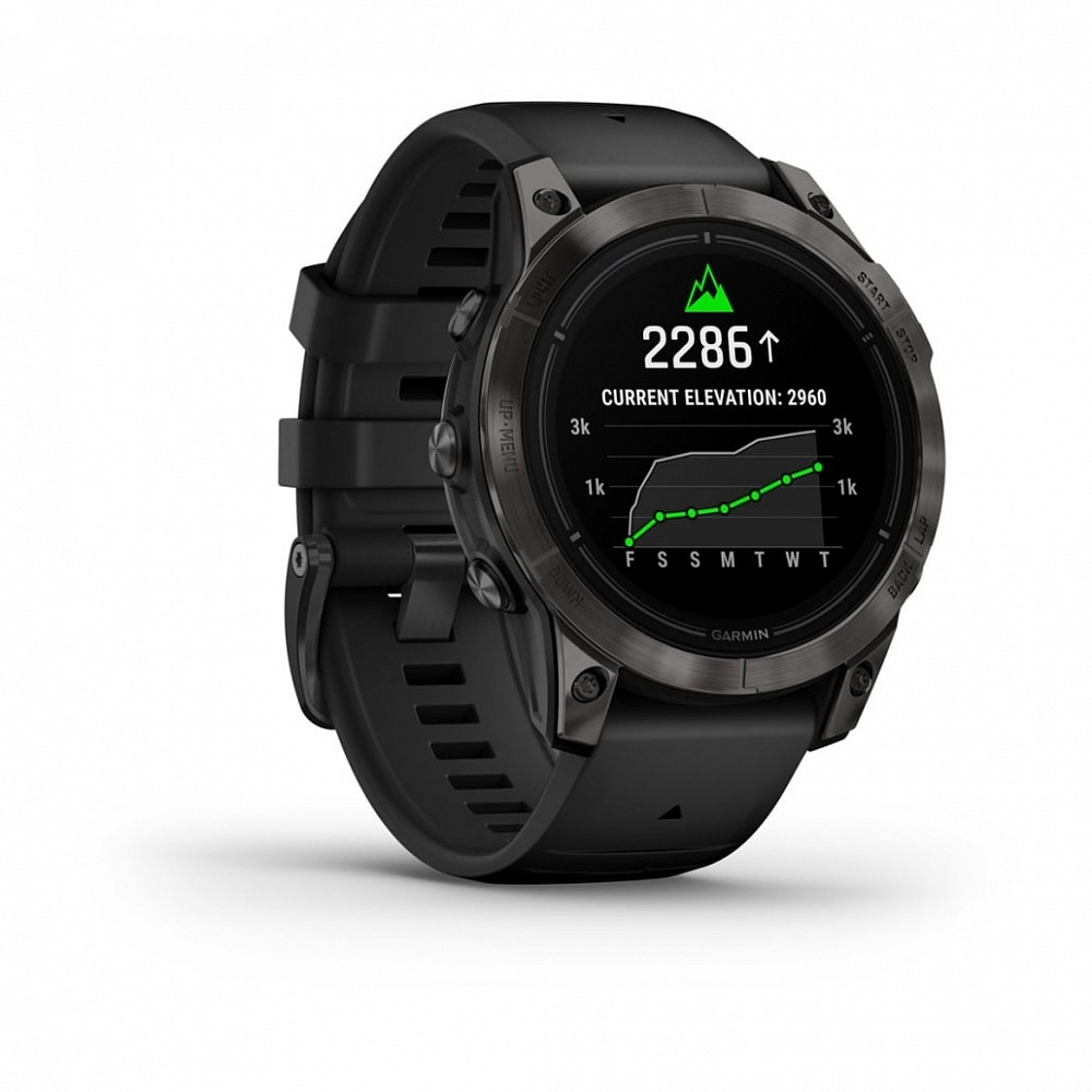 Умные часы Garmin Epix Pro (Gen 2) Sapphire Edition 47 мм, титановый, угольно-серый DLC, черный ремешок