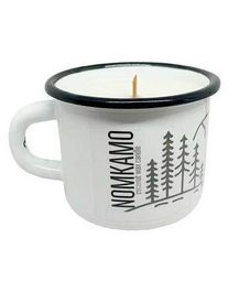 №68 Кокосовая вода, свеча в кружке с деревянным фитилем Camping mug, Nomkamo