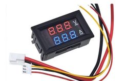 Вольтметр и амперметр цифровой красный+синий