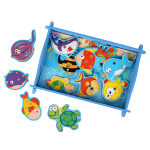 Развивающая игрушка деревянная Рыбалка маленькая с рыбкаами, коробка C-41671