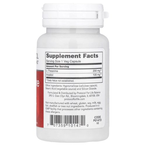 Protocol for Life Balance, L-теанин, 200 мг, 60 растительных капсул