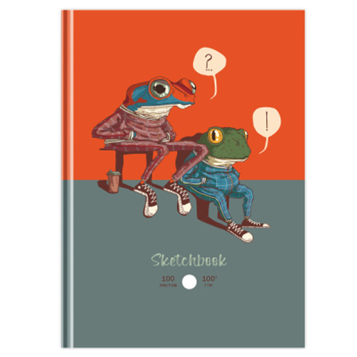 Скетчбук 100л., А5 BG "Поговорим?", 7БЦ, глянцевая ламинация, 100г/м2