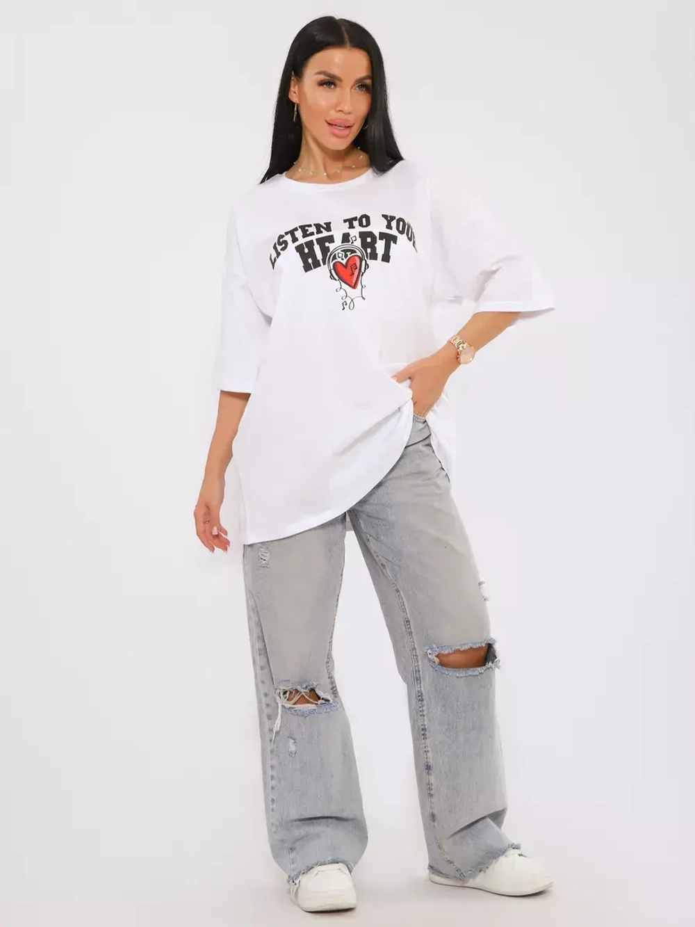 Футболка женская оверсайз принт