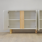 Комод, 180х40х75, Ола, для одежды и игрушек, под телевизор, в прихожую и спальню, белый / массив сосны, Dipriz