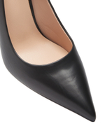 Женские туфли кожаные черные с квадратным каблуком