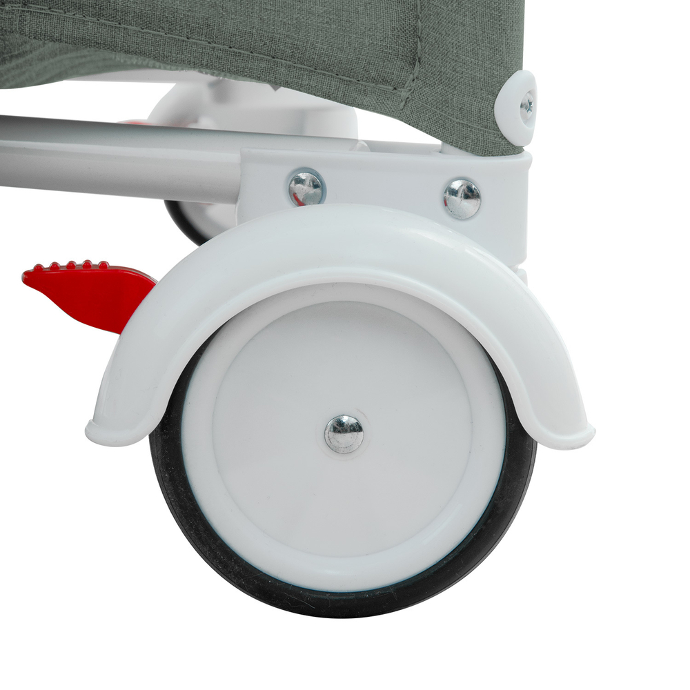 Манеж-кровать "Fortuna", лен, 2 уровня, москитка, 2 кольца, (Indigo) (зеленый)