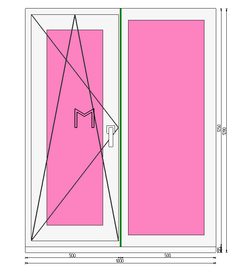 Пластиковое окно 1250 х 1000 ТермА Эко + Москитная сетка