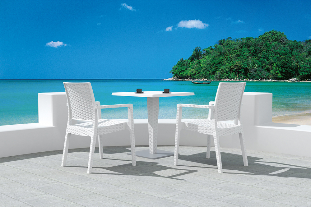 Стол пластиковый плетеный Siesta Contract Riva, белый