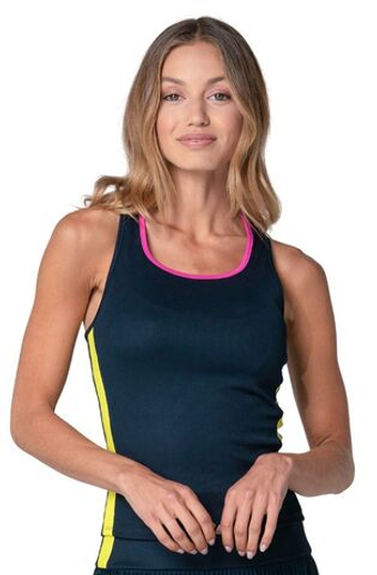 Женский топ теннисный Lucky in Love Racer Rib Tank - midnight