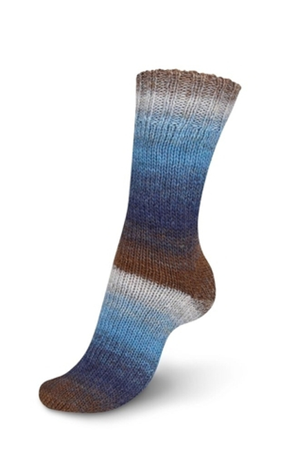 Пряжа Virtuoso Color, 9801638 Regia Color 6-нитка (03076/Цвет синий-голубой-серо-коричневый)