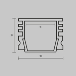 Алюминиевый профиль Maytoni накладной 16x12 (Черный, 2 м), ALM-005-B-2M 631005