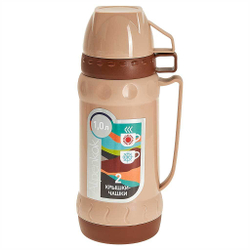 Термос со стеклянной колбой 1 л Alpenkok AK-10034S бежевый