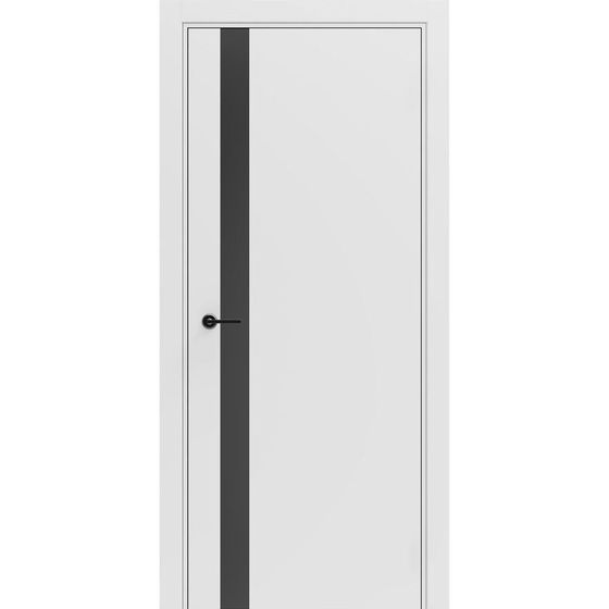 Купить Межкомнатная дверь Porta-51 4AB алюминиевая кромка чёрная Shellac White остеклённая