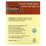 Celestial Seasonings, Herbal Tea, Fireside Vanilla Spice ™, без кофеина, 20 чайных пакетиков, 43 г (1,5 унции)
