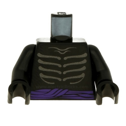 Торс Ниндзяго, ребра скелета, серый и фиолетовый узор на талии 973pb0912c01