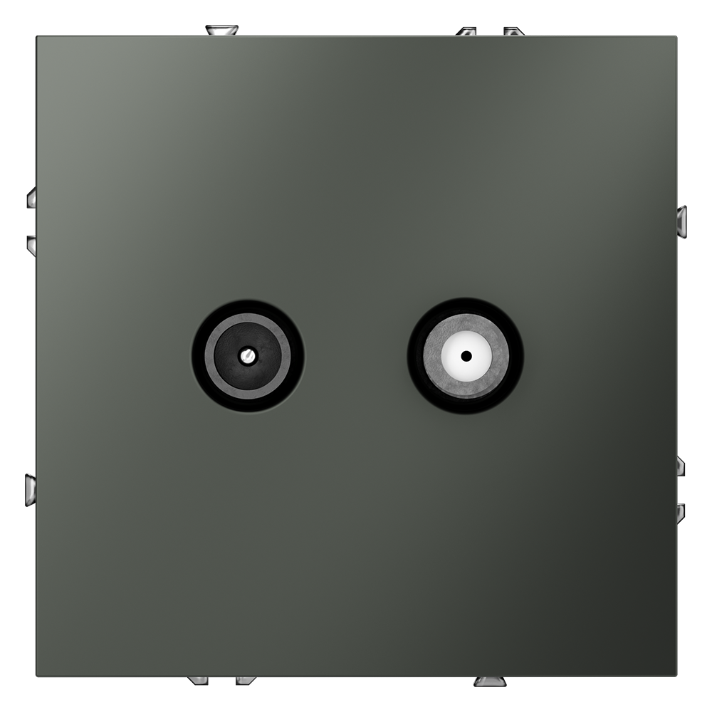 Розетка телевизионная встраиваемая VOLTUM S70 оконечная TV+SAT, (титан)