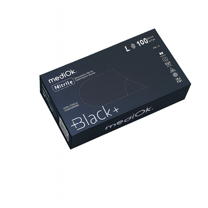 Перчатки нитриловые MediOk ЧЕРНЫЕ, L, 50 пар в упаковке