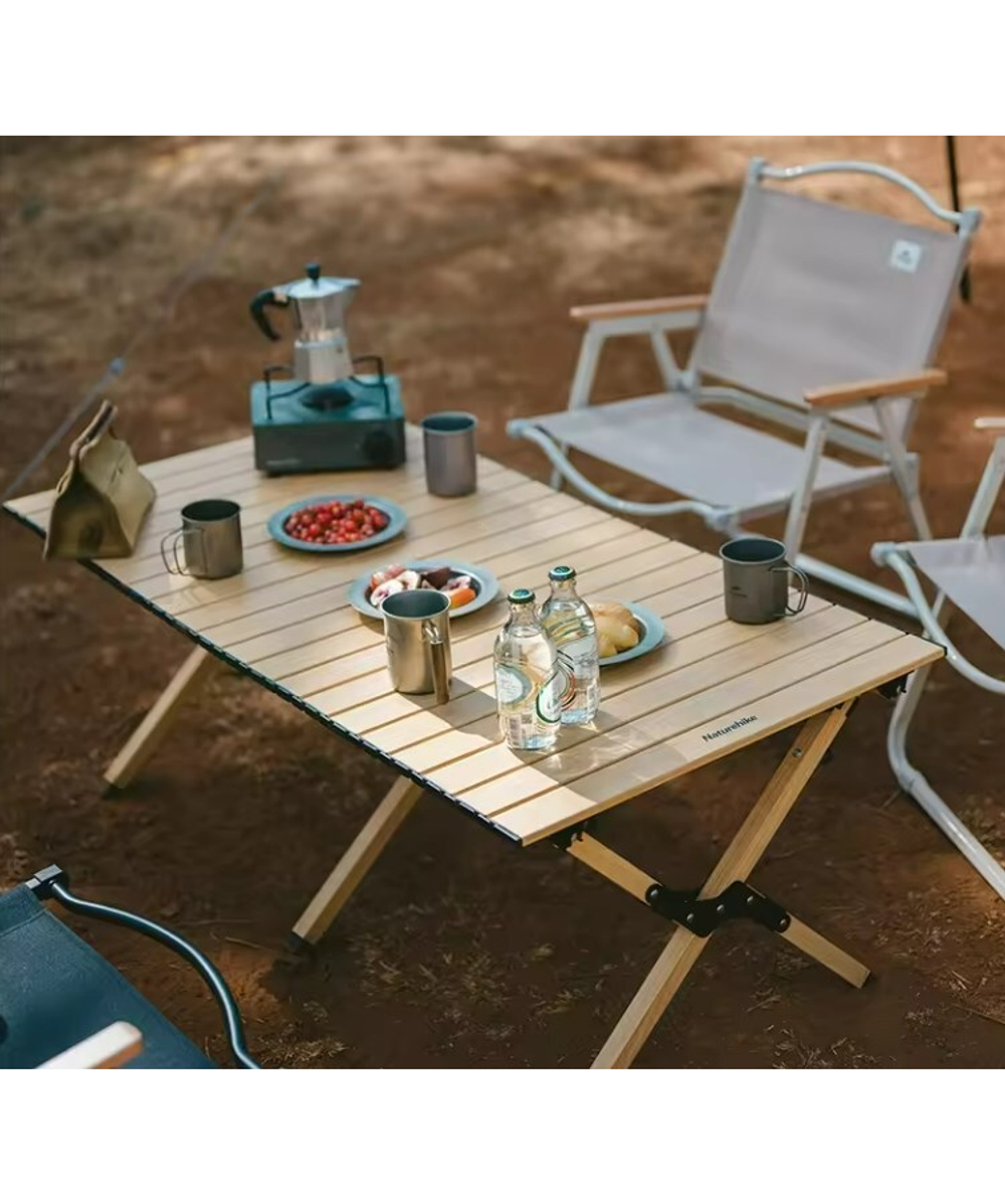 Стол туристический Naturehike складной, 115х60х44 см,с Х-образными ножками, бежевый