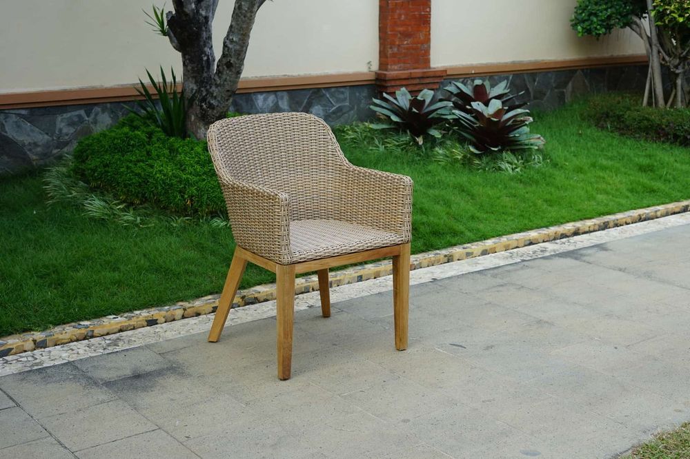 Ontario, стул бежевый, искусственный ротанг/тик