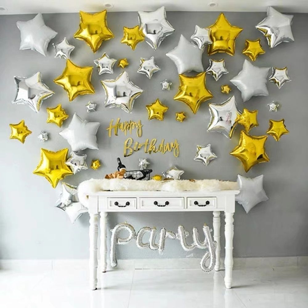 Шар (18"/46 см) Звезда, Белый