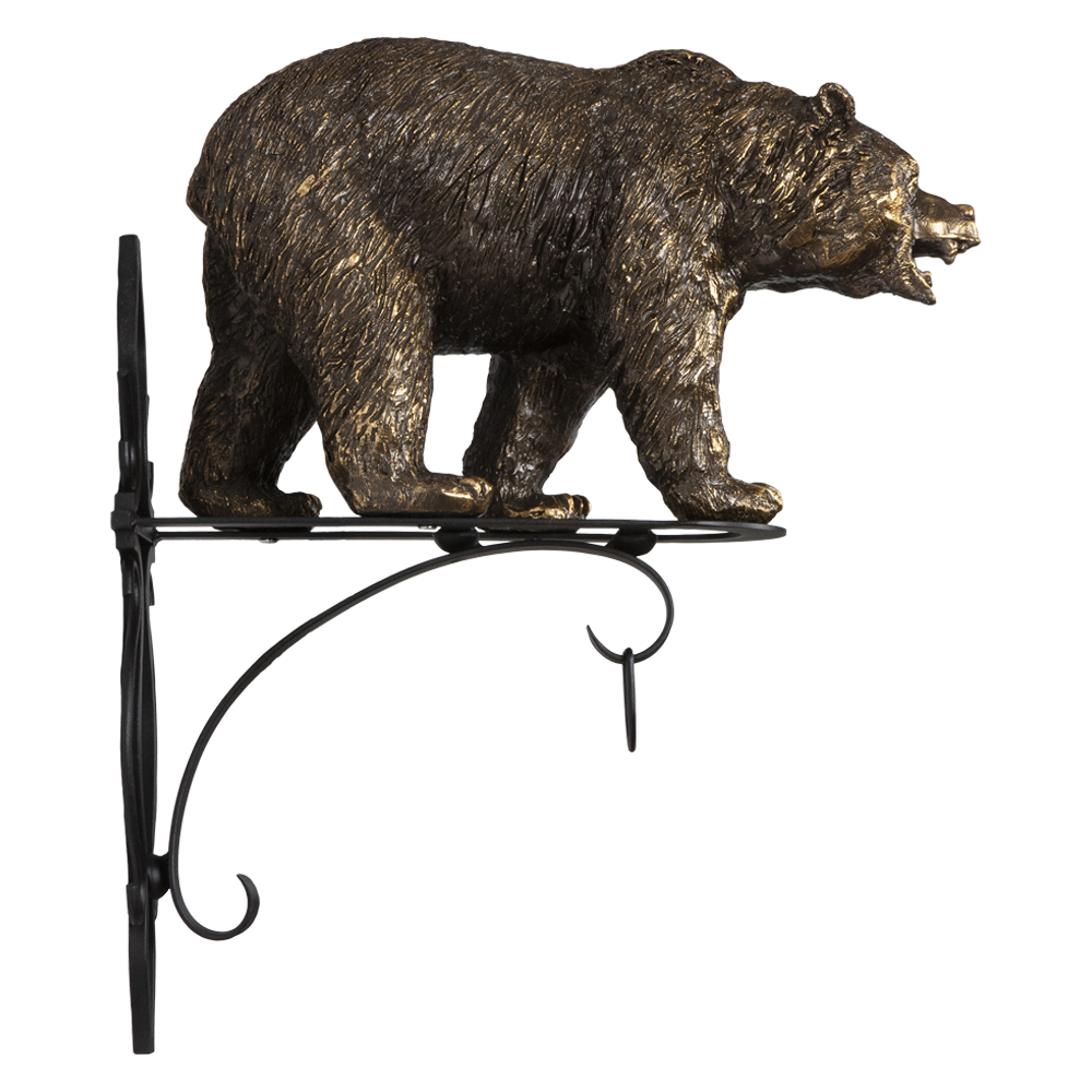 Кронштейн для цветов Медведь Велес Бронза