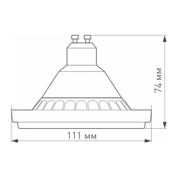 Лампа AR111-UNIT-GU10-15W-DIM Warm3000 (WH, 24 deg, 230V) (Arlight, Металл) 026867