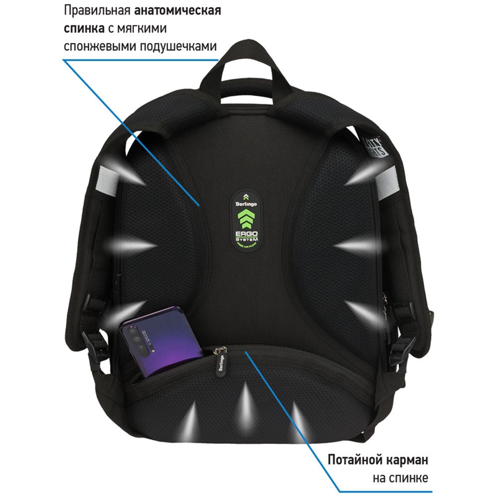 Ранец Berlingo Profi "City lights" 36*28*14см, 2 отделения, 4 кармана, анатомическая спинка