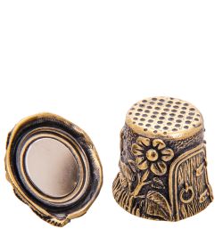 AM-3541 Наперсток «Домик Гнома» (латунь, янтарь)