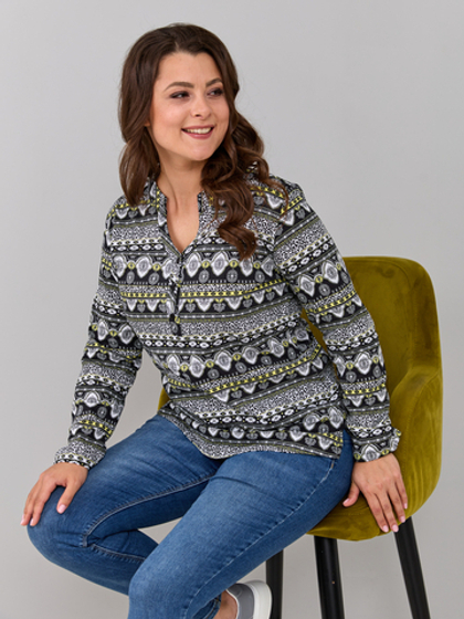 Блузка БЛ-22/черный-орнаменткиви