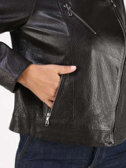 Кожаная куртка демисезонная косуха оверсайз