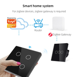 Сенсорный выключатель Zigbee 2CH беспроводной SS2 (на аккумуляторах, черный)